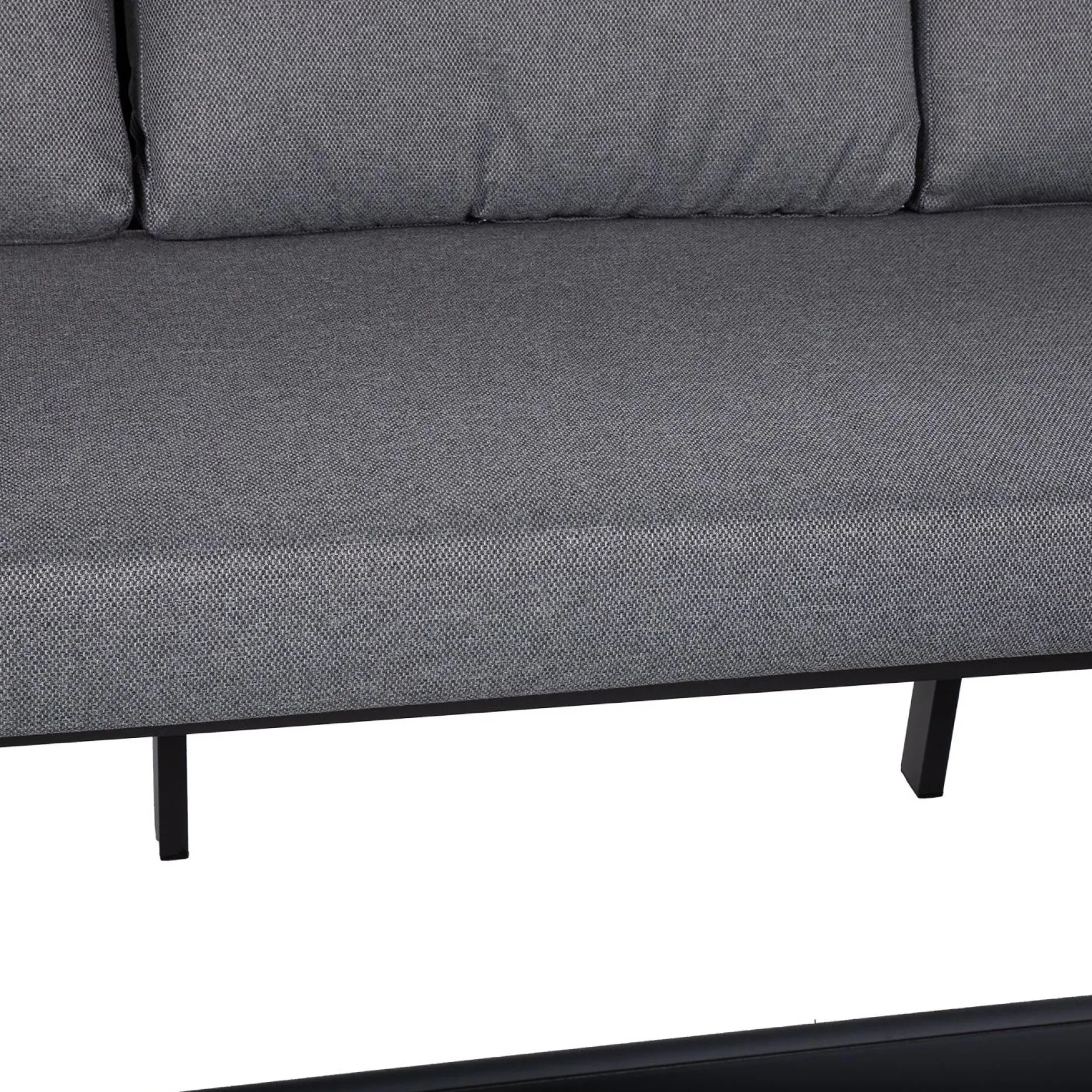 Hagemøbelsett HOME4YOU Lona bord, sofa og 2 stoler grå/svart