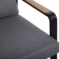 Hagemøbelsett HOME4YOU Lona bord, sofa og 2 stoler grå/svart