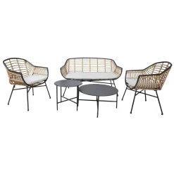 Hagemøbelsett HOME4YOU Lunde sofa, 2 stoler og 2 bord
