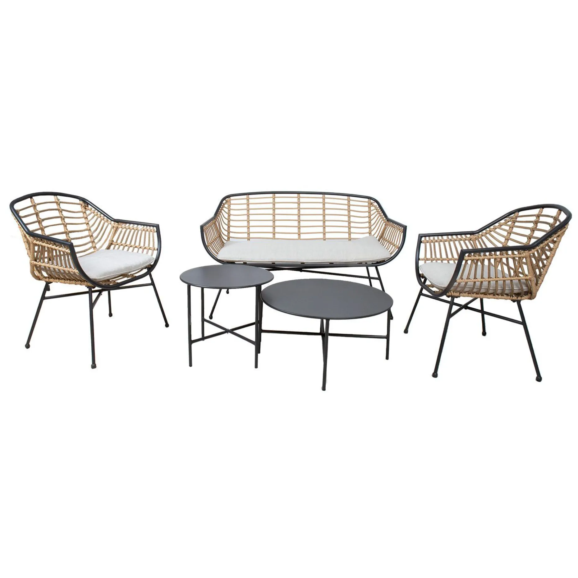 Hagemøbelsett HOME4YOU Lunde sofa, 2 stoler og 2 bord