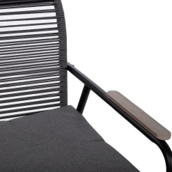 Hagemøbelsett HOME4YOU Macos bord, sofa og 2 stoler Grå/svart