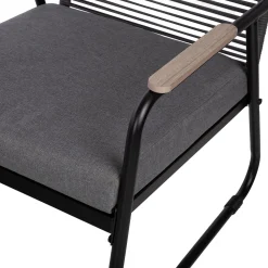 Hagemøbelsett HOME4YOU Macos bord, sofa og 2 stoler Grå/svart