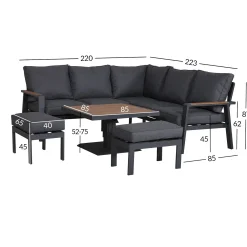 Hagemøbelsett HOME4YOU Parker Grey 4 deler