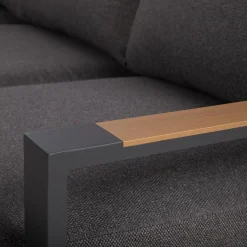 Hagemøbelsett HOME4YOU Rio hjørnesofa og bord mørkegrå