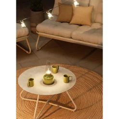 Hagemøbelsett HOME4YOU Samba bord, sofa og 2 stoler lysegrå