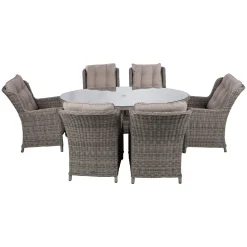 Hagemøbelsett HOME4YOU Trento bord og 6 stoler