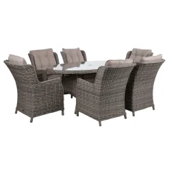 Hagemøbelsett HOME4YOU Trento bord og 6 stoler
