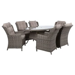 Hagemøbelsett HOME4YOU Trento bord og 6 stoler