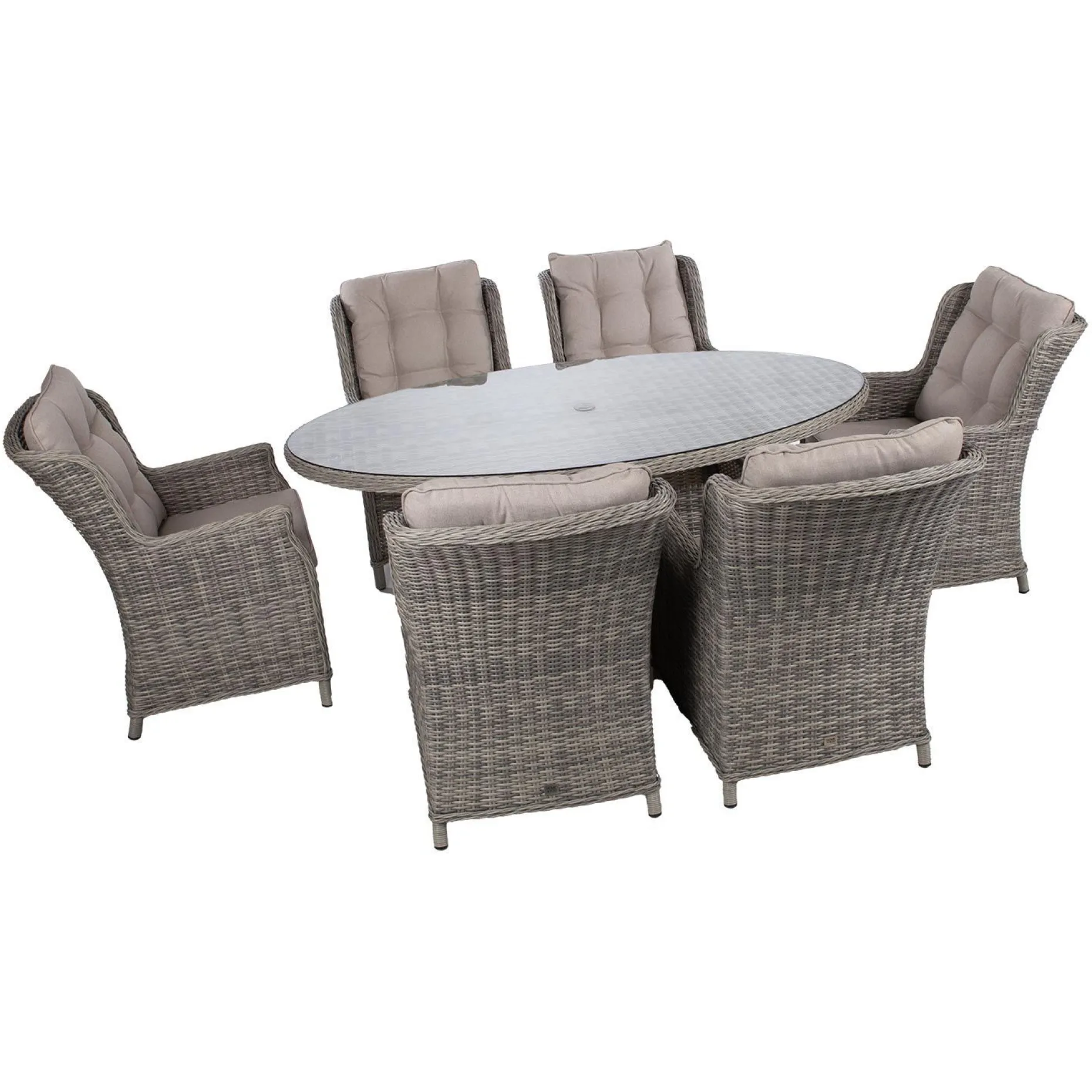 Hagemøbelsett HOME4YOU Trento bord og 6 stoler