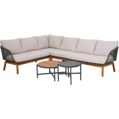Hagemøbelsett HOME4YOU Tuxedo hjørnesofa og 2 bord