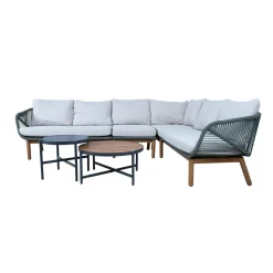 Hagemøbelsett HOME4YOU Tuxedo hjørnesofa og 2 bord