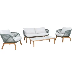 Hagemøbelsett HOME4YOU Tuxedo bord, sofa og 2 stoler