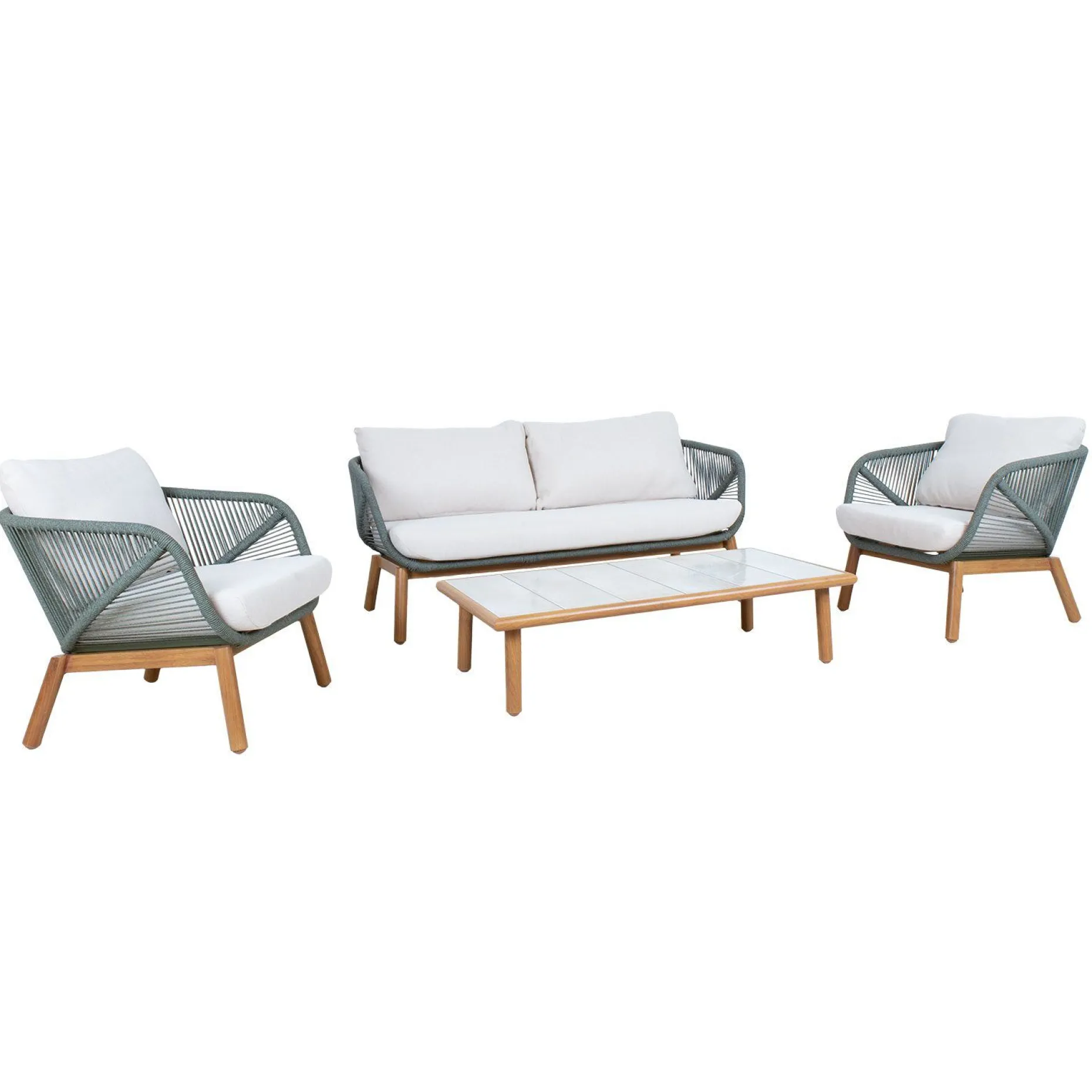 Hagemøbelsett HOME4YOU Tuxedo bord, sofa og 2 stoler