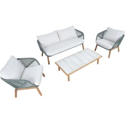 Hagemøbelsett HOME4YOU Tuxedo bord, sofa og 2 stoler