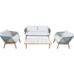 Hagemøbelsett HOME4YOU Tuxedo bord, sofa og 2 stoler