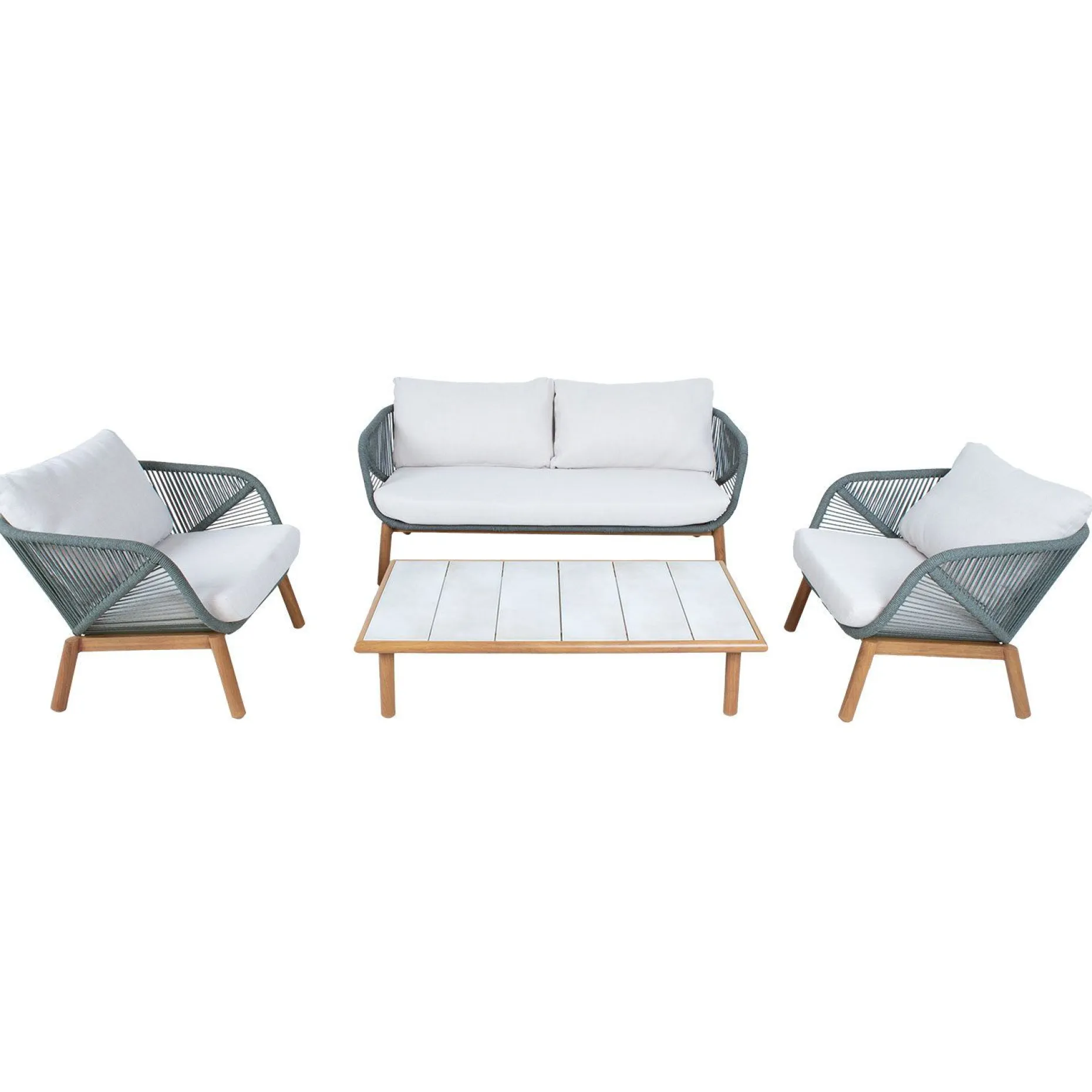 Hagemøbelsett HOME4YOU Tuxedo bord, sofa og 2 stoler