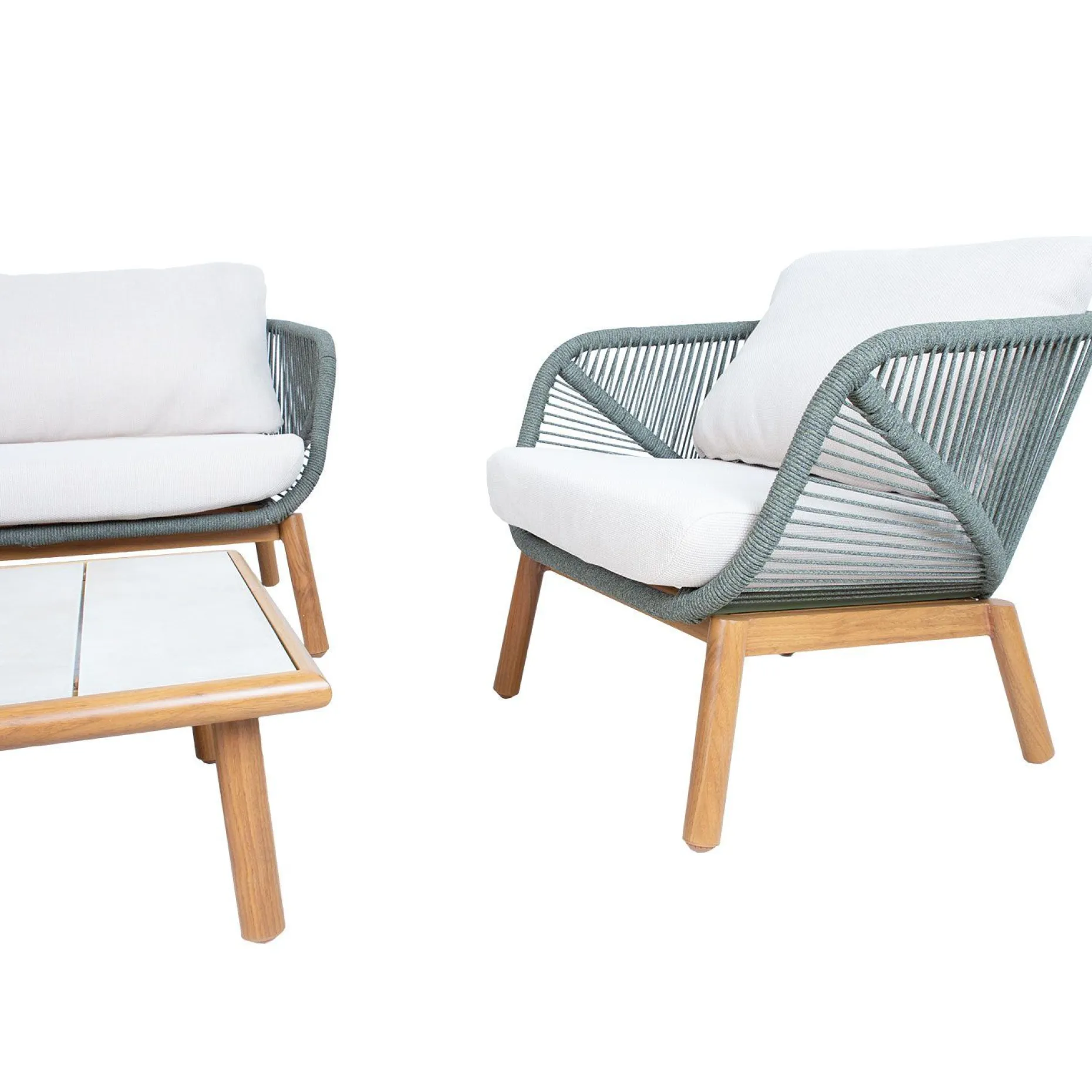 Hagemøbelsett HOME4YOU Tuxedo bord, sofa og 2 stoler