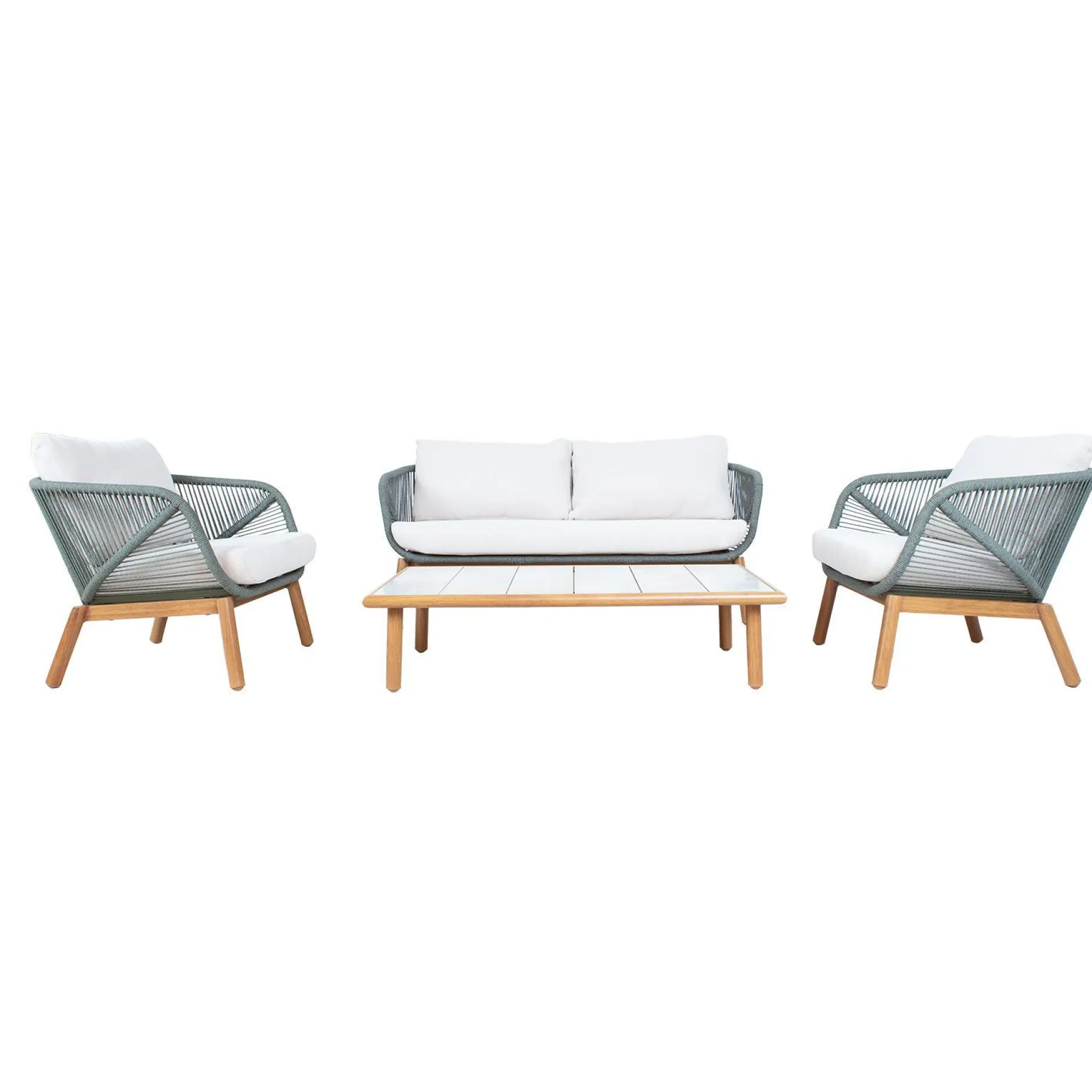Hagemøbelsett HOME4YOU Tuxedo bord, sofa og 2 stoler