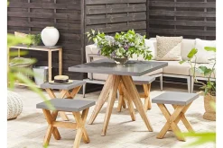Hagesett med bord og 4 krakker 90 x 90 cm OLBIA