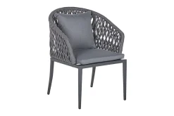 Hagestol 2 stk aluminium grå LIPARI