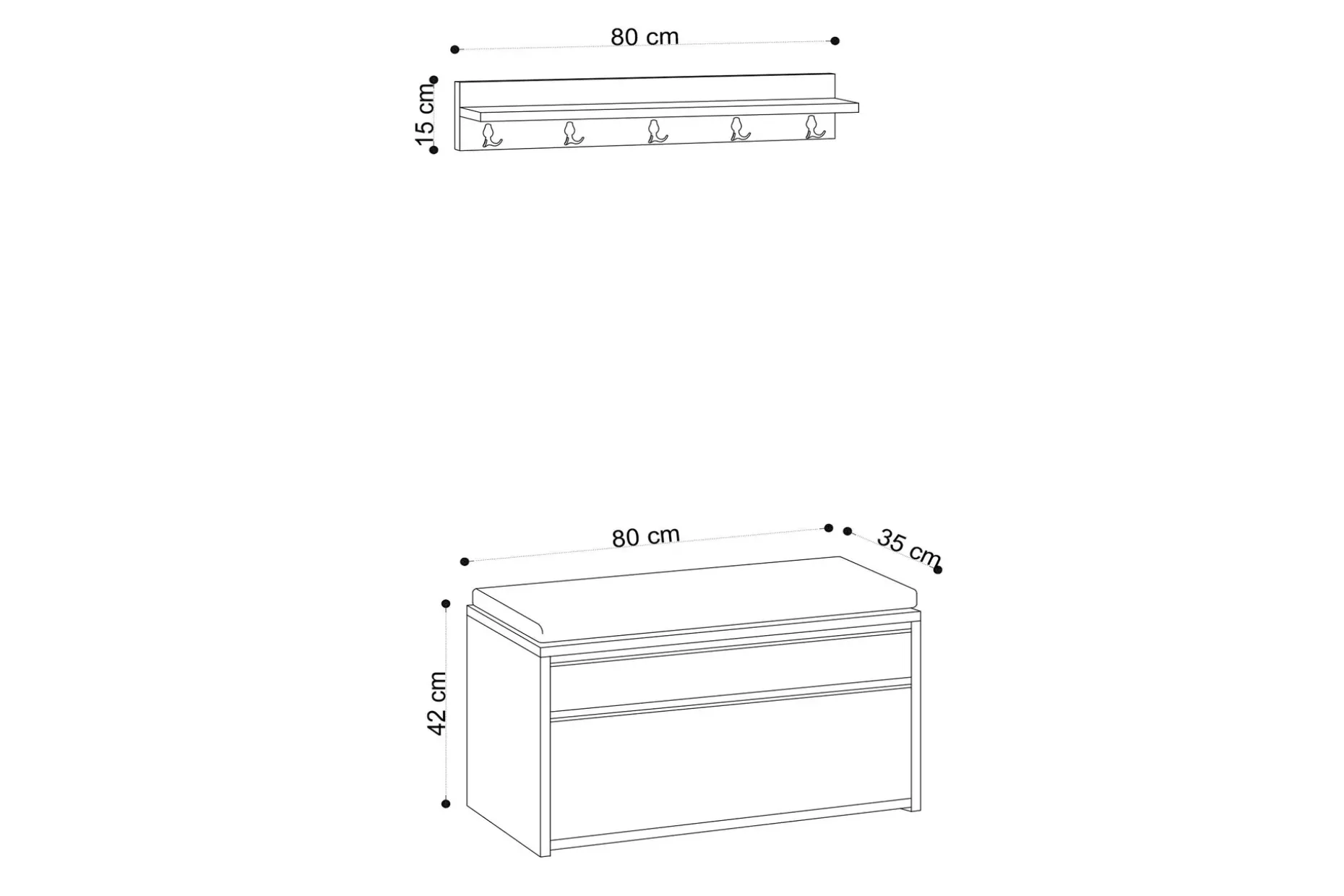 Hall Stand Eik|Svart