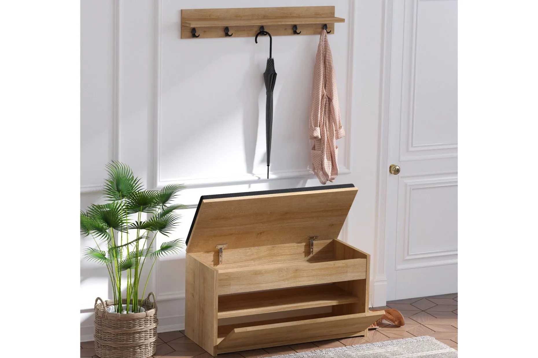 Hall Stand Eik|Svart