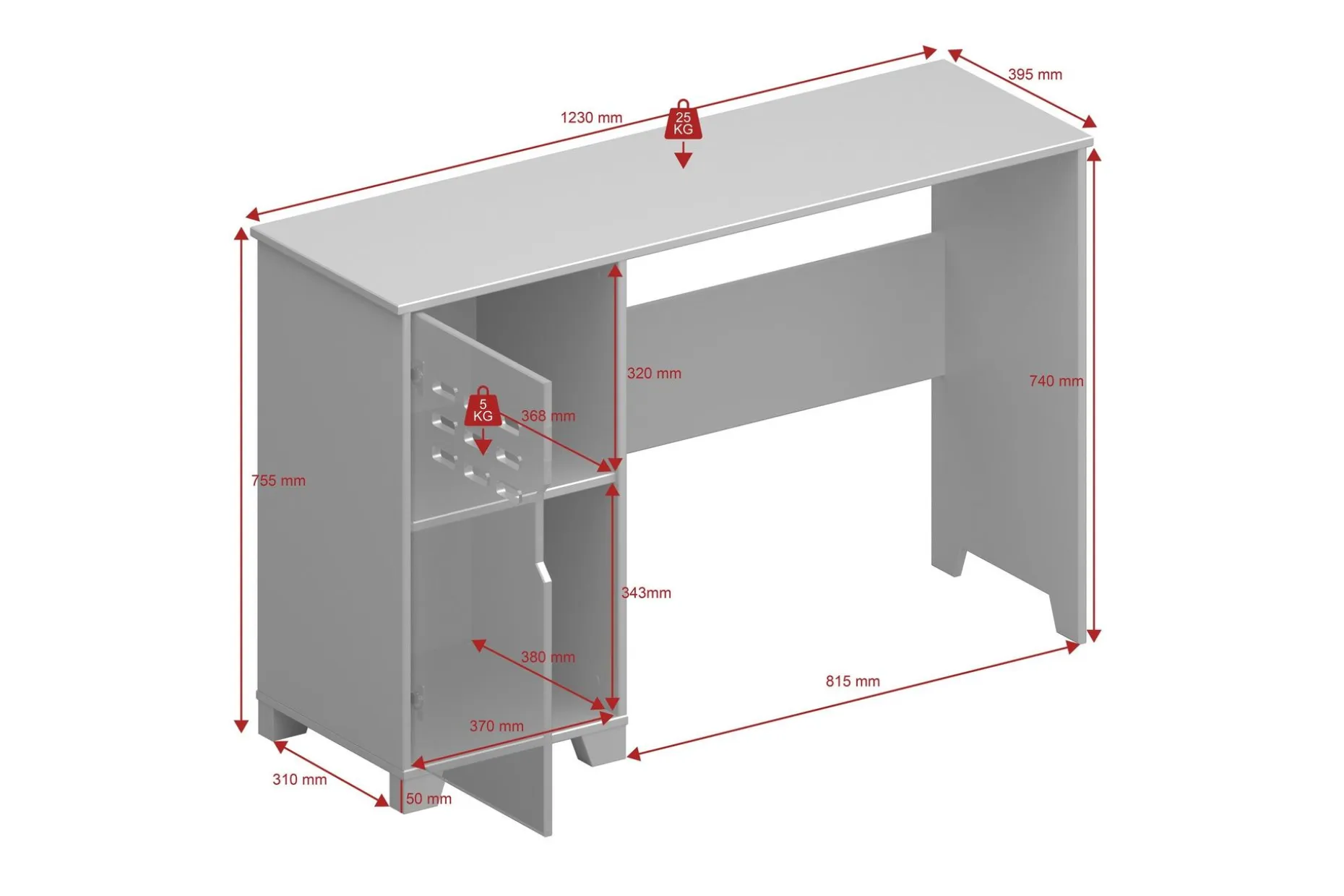 Haltekarr Skrivebord 120 cm
