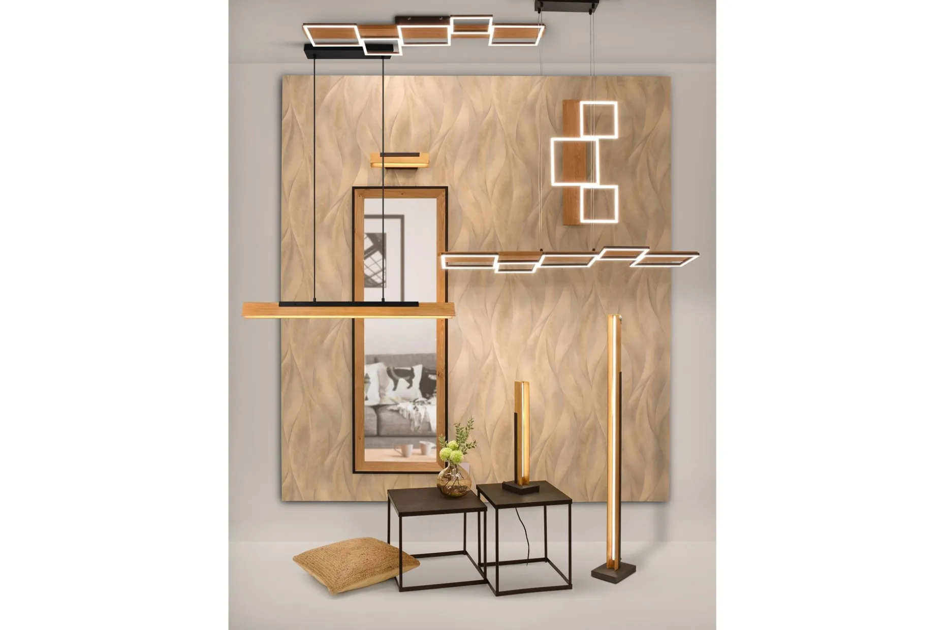Harper LED-Pendellampe Mattsvart/Tre