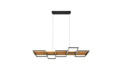 Harper LED-Pendellampe Mattsvart/Tre