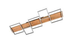 Harper LED-Taklampe 115 cm Mattsvart/Tre