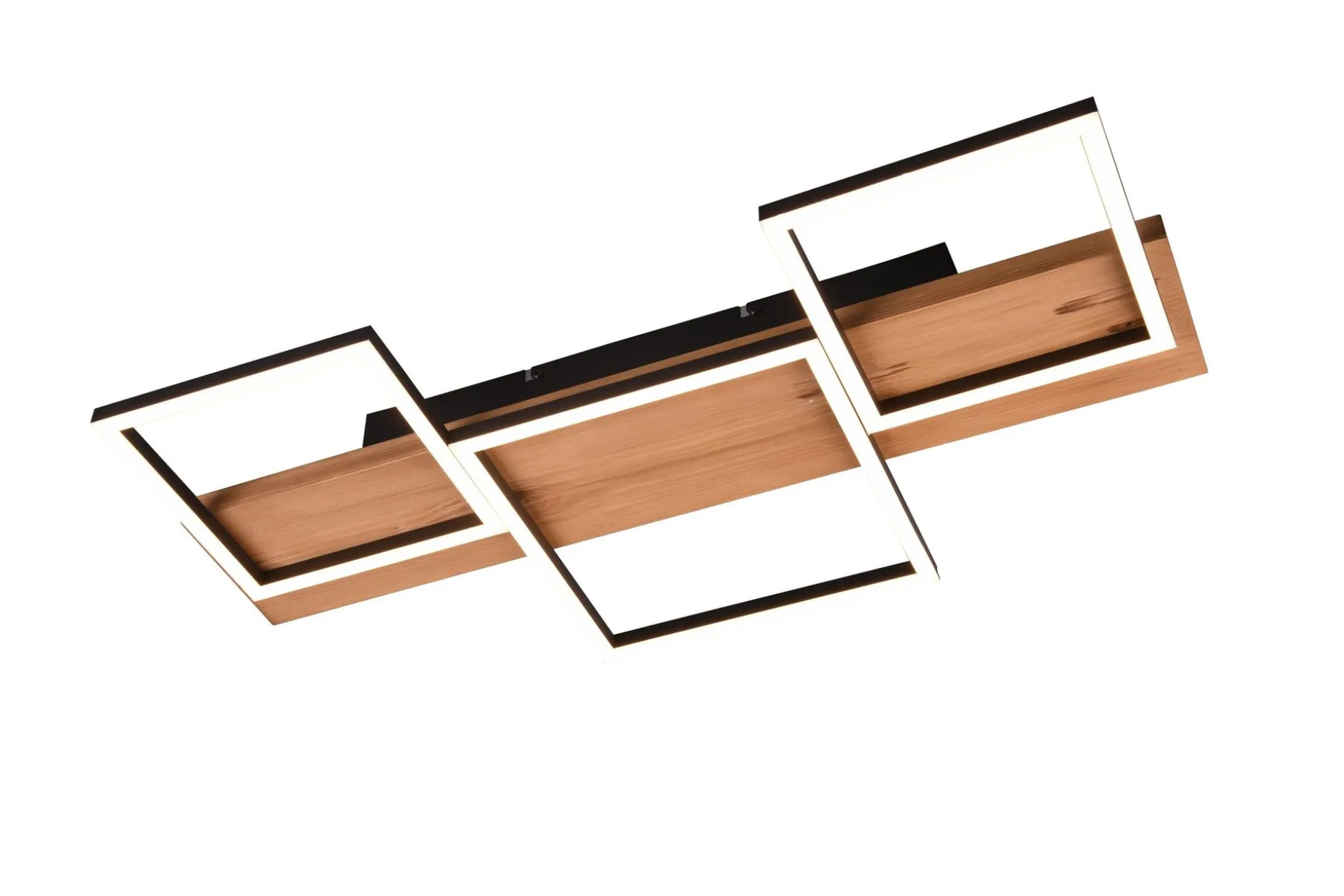 Harper LED-Taklampe 65 cm Mattsvart/Tre