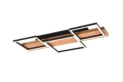 Harper LED-Taklampe 65 cm Mattsvart/Tre