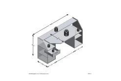 Harvilchuck Skrivebord med Oppbevaringshyller + Skuff + Skap