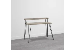 Haven Skrivebord 114 cm med Oppbevaringshylle Grå/Svart