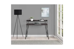 Haven Skrivebord 114 cm med Oppbevaringshylle Espresso/Svart