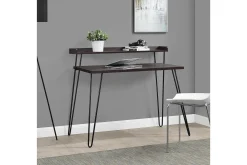 Haven Skrivebord 114 cm med Oppbevaringshylle Espresso/Svart