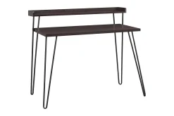 Haven Skrivebord 114 cm med Oppbevaringshylle Espresso/Svart
