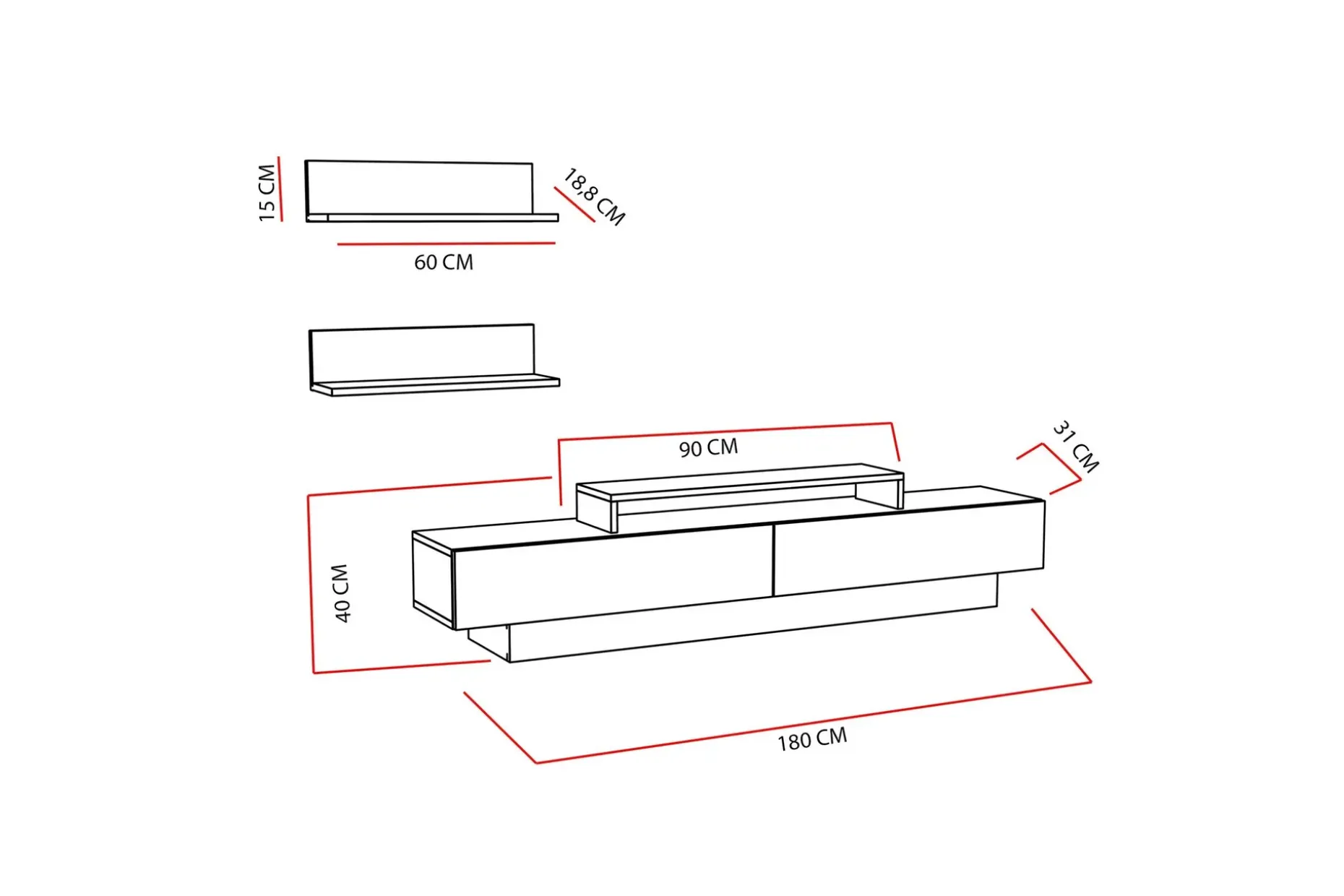 Hejde TV-Benk 180 cm