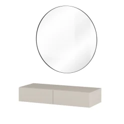 Hengende sminkebord Jukon S med 2 skuffer + speil Ø80 cm