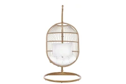 Hengestol med stativ kunstrotting beige ALBA
