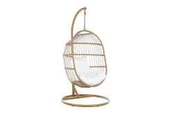 Hengestol med stativ kunstrotting beige ALBA