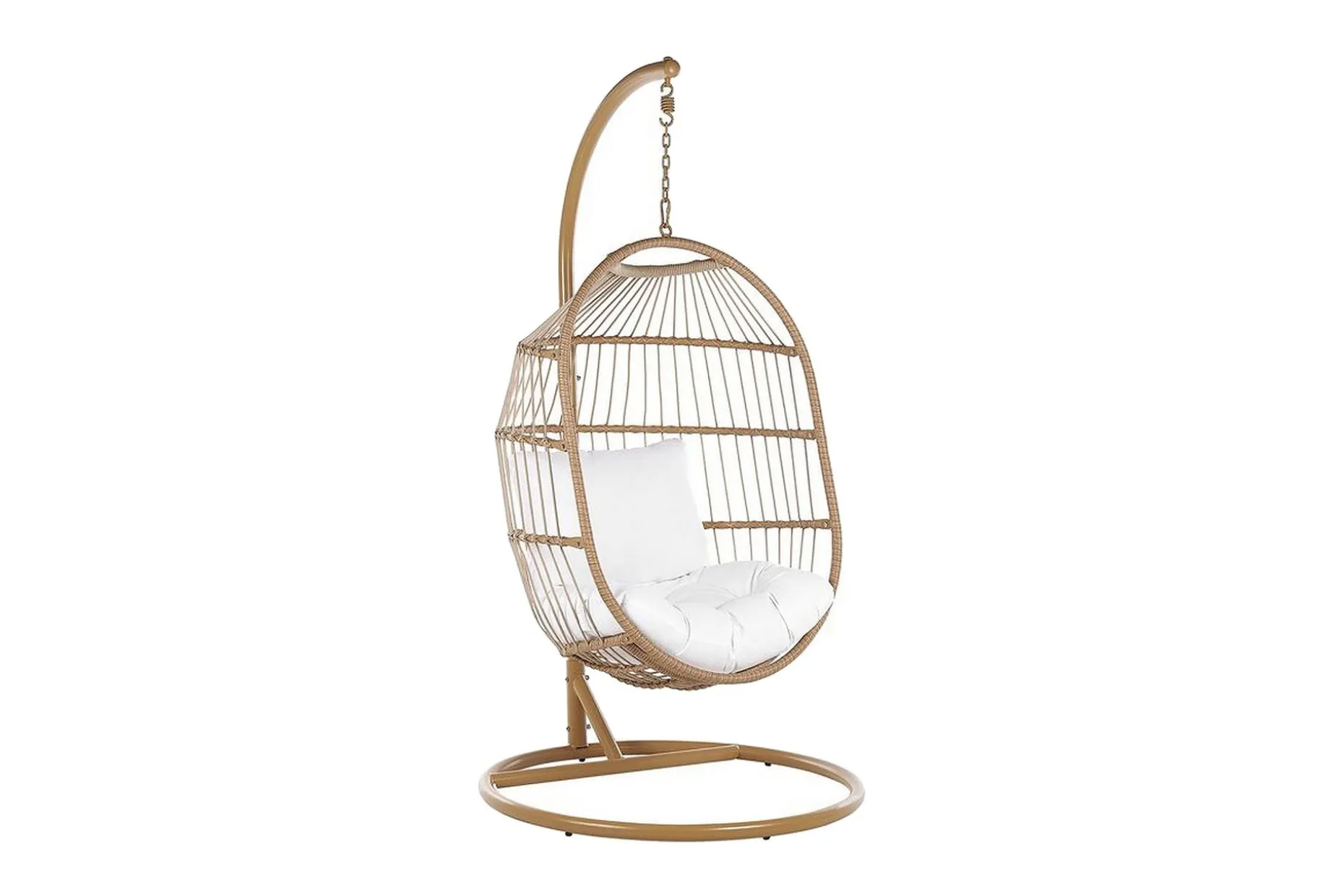 Hengestol med stativ kunstrotting beige ALBA