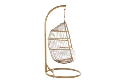 Hengestol med stativ kunstrotting beige ALBA