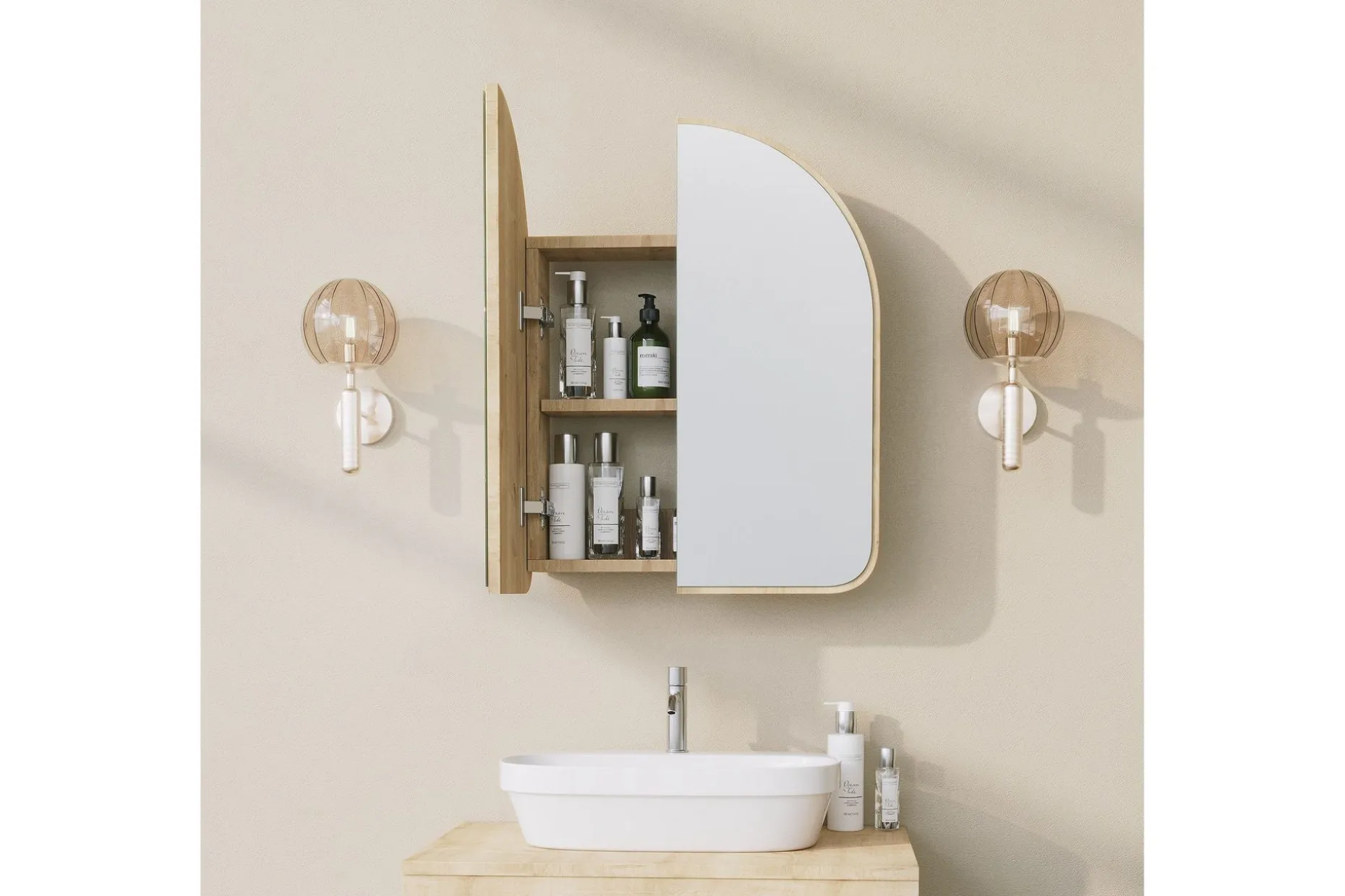 Heren Overskap med speil 45 cm