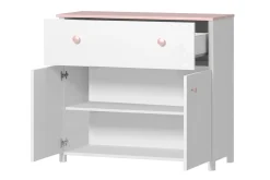 Hilts Byrå 110x90 cm Vit||Pink