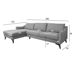 Hjørnesofa HOME4YOU Birgit venstre hjørne grå