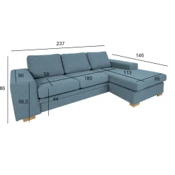 Hjørnesofa HOME4YOU Dagmar lyseblå