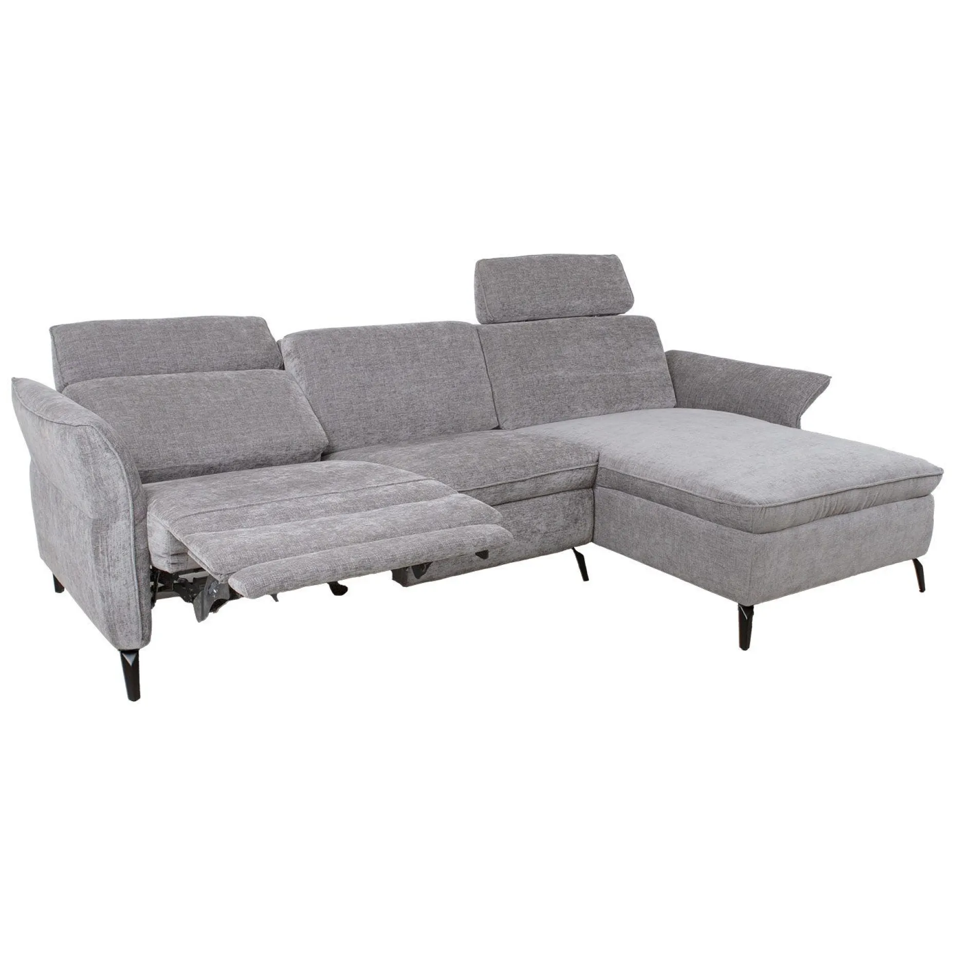 Hjørnesofa HOME4YOU Dayton elektrisk recliner Lys grå Høyre hjørne