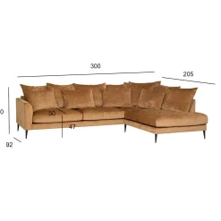 Hjørnesofa HOME4YOU Lartes brun Høyre hjørne