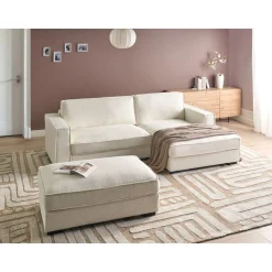 Hjørnesofa med fotskammel Renders